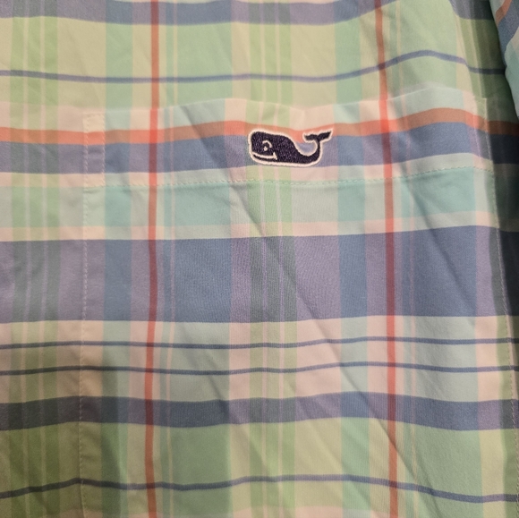 Vineyard Vines On-The-Go Performance Pastel Plaid Shirt Size 3XT -Excellent Cond - Picture 3 of 4